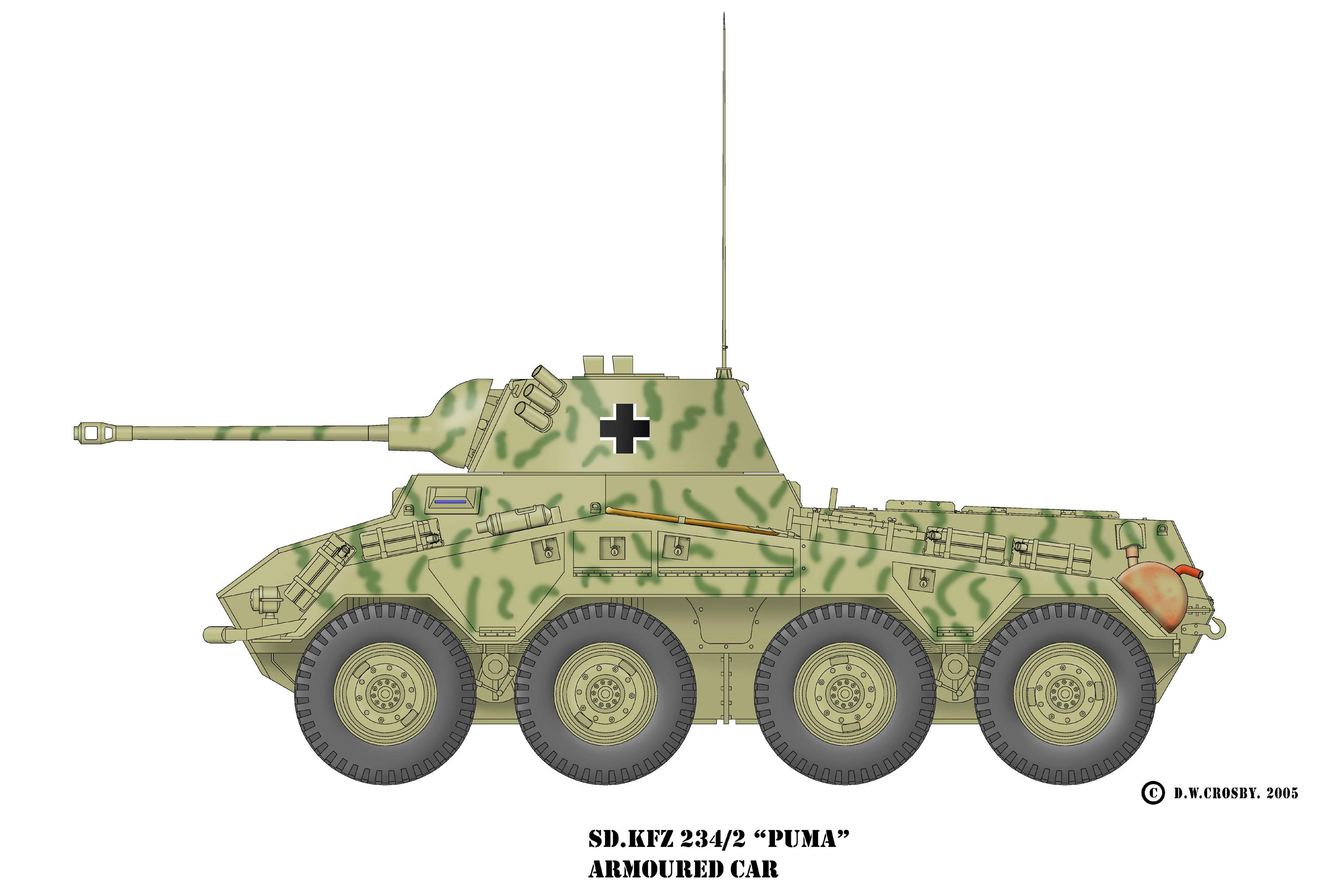 Slecht Kolonisten Plantkunde WarWheels.Net-Sdkfz 234/2 Heavy Armored Car Puma Index